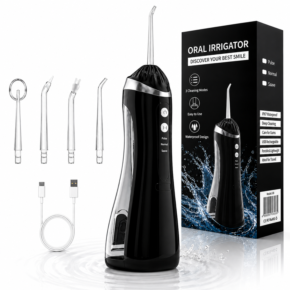Irrigador recargable - 3 modos de limpieza - 200 ml